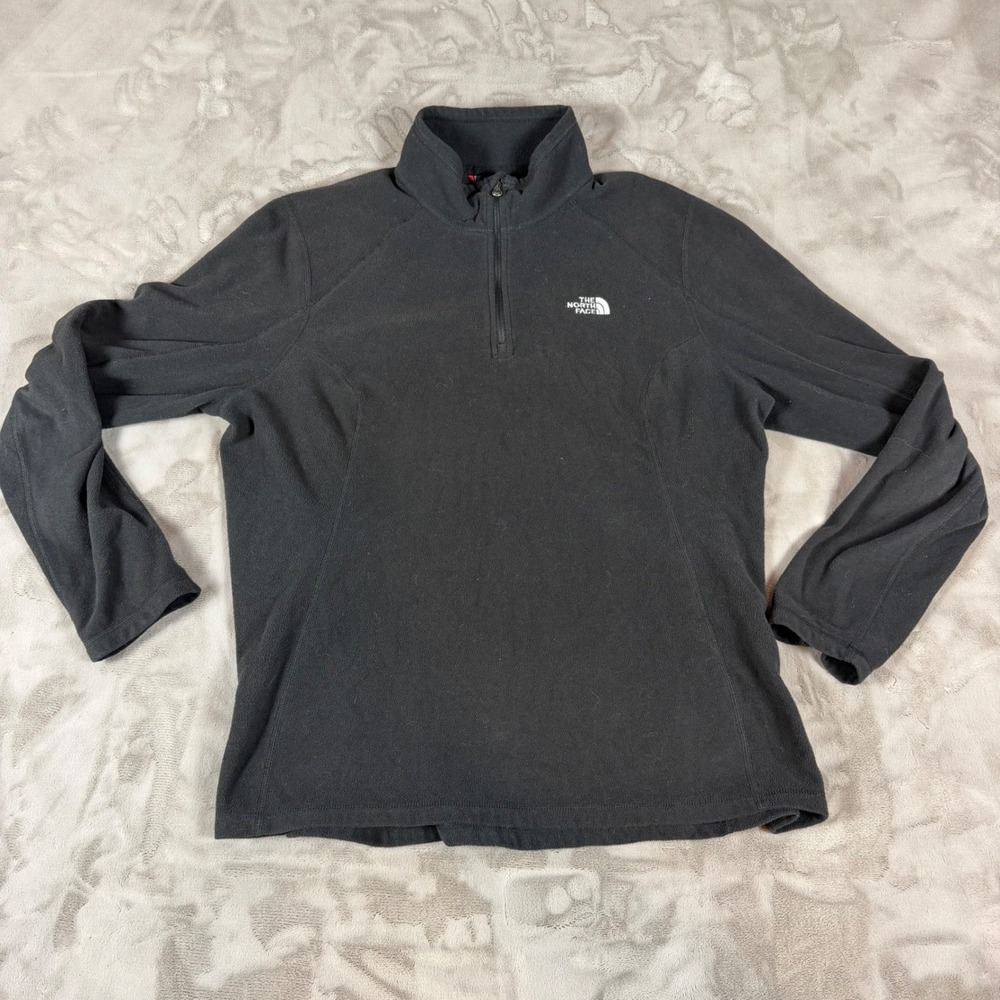 The North Face TKA 100 Fleece Quarter Zip Pullover Black Womens XL